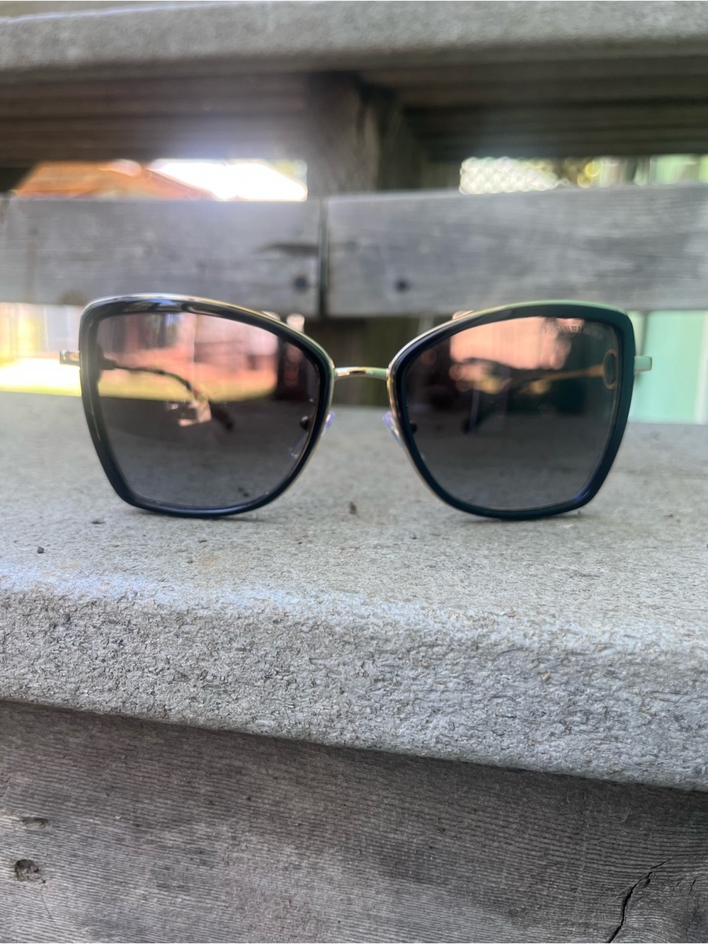 Michael Kors Black and Gold Square Sunglasses